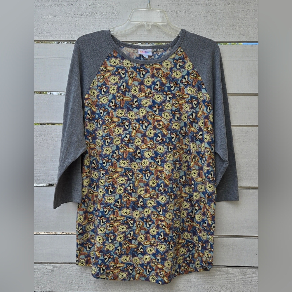 LuLaRoe Disney Winnie the Pooh Randy 2XL Quarter Sleeve Shirt Soft Tunic Top